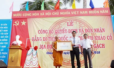 Di tích khảo cổ địa điểm Bờ Lũy đón Bằng xếp hạng cấp quốc gia