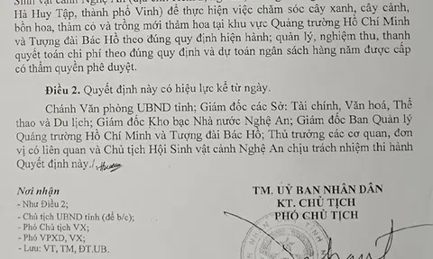 Nghệ An: BQL Quảng trường Hồ Chí Minh có lãng phí mỗi năm hơn 4 tỉ đồng?