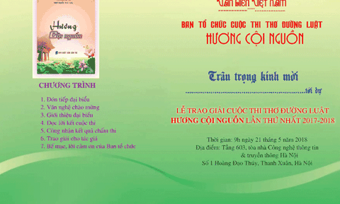 Trao giải cuộc thi thơ Đường luật “Hương cội nguồn” 