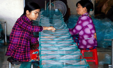 Mùa nước nổi ở làng nghề đan lưới – lú Thơm Rơm