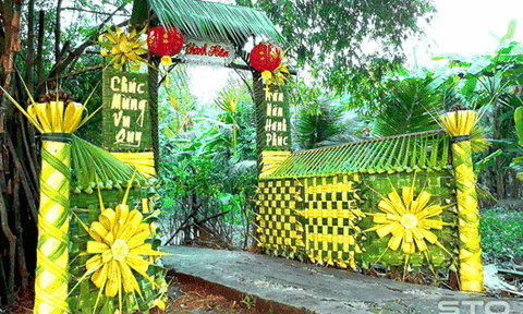 Giữ nét xưa cổng cưới lá dừa