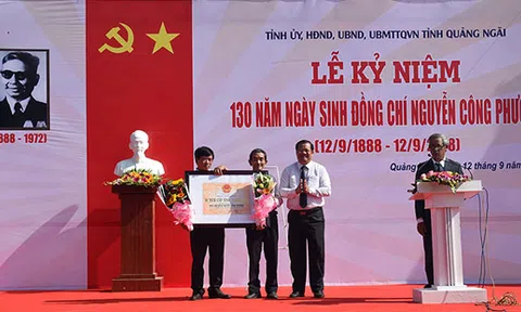 Quảng Ngãi kỷ niệm 130 năm ngày sinh đồng chí Nguyễn Công Phương