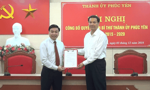 Vĩnh Phúc: Phúc Yên có tân Bí thư