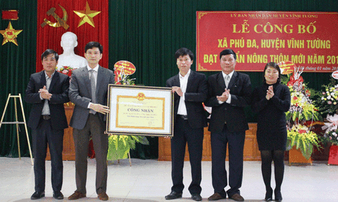 Vĩnh Tường có thêm một xã về đích NTM