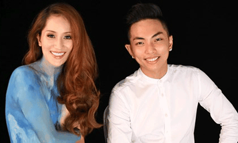 Khánh Thi được “chồng” chăm sóc khi vẽ body painting