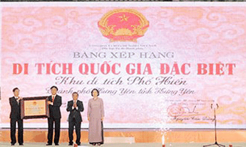 Hưng Yên: Đón nhận Bằng Di tích quốc gia đặc biệt Khu Di tích Phố Hiến