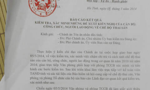 Vụ Sai phạm nghiêm trọng tại TAND tỉnh Hà Tĩnh:  Chánh án TAND tỉnh Hà Tĩnh phải chịu trách nhiệm?