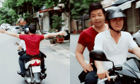  Quang Lê bị chỉ trích vì ngồi xe máy không nón bảo hiểm 