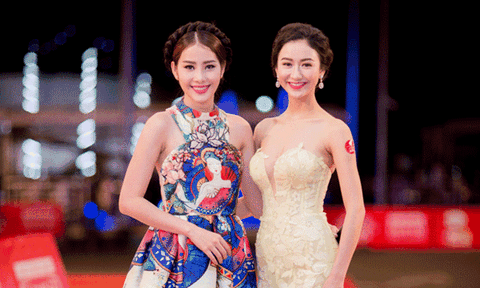 Á hậu Hà Thu và Nam Em khoe vai trần gợi cảm