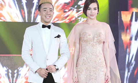 Hồ Ngọc Hà vai trần, ngực đầy làm MC cùng Trấn Thành