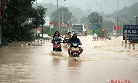 Cảnh báo lũ quét và ngập úng ở Nghệ An do mưa lớn