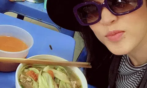  Vợ chồng Thu Phương nếm thử bún chửi Hà Nội