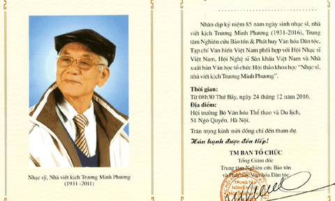 Hội thảo “Nhạc sĩ, nhà viết kịch Trương Minh Phương”