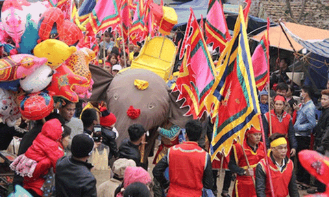 Độc đáo và lạ mắt lễ hội rước voi đình Đào Xá