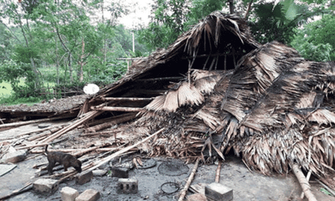 Ba mẹ con thoát nạn thần kỳ trong căn nhà đổ sập vì gió lốc