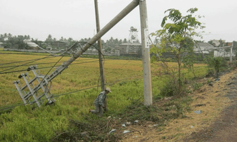 Cột điện đổ khiến cô giáo tử vong