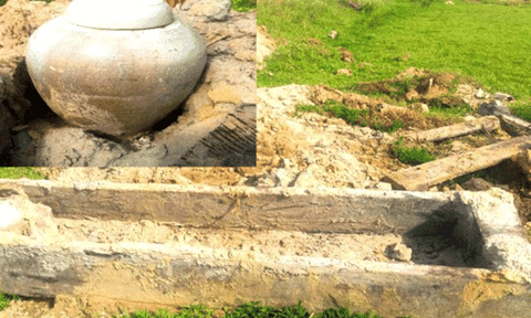 Hà Tĩnh: Phát hiện ngôi mộ cổ độc mộc thế kỷ 15 cùng nhiều đồ gốm