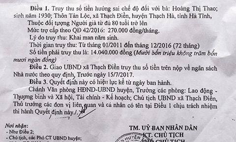 Kỷ luật Phó Chủ tịch HĐND xã khai tử mẹ để trục lợi