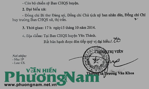 Nghệ An: Bí thư Huyện ủy nghỉ hưu, BCHQS huyện mời “gặp mặt thân mật”