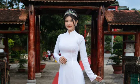 Hoa hậu Áo dài Quỳnh Miên tự hào khi mặc tà áo truyền thống dân tộc