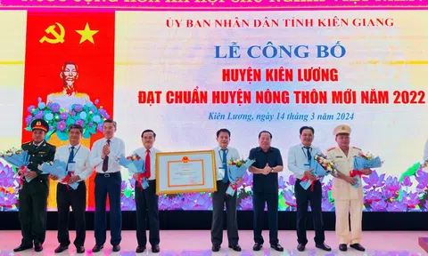 Kiên Giang công bố huyện Kiên Lương đạt chuẩn nông thôn mới năm 2022