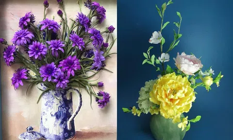 Người phụ nữ tài năng tạo ra hàng trăm chậu hoa rực rỡ, sống động như thật