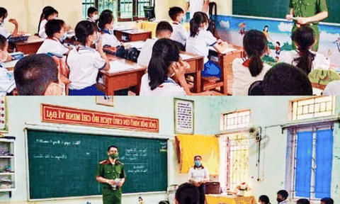 Xã Nghĩa Hội tuyên truyền cho học sinh về biện pháp phòng tránh dịch bệnh Covid-19