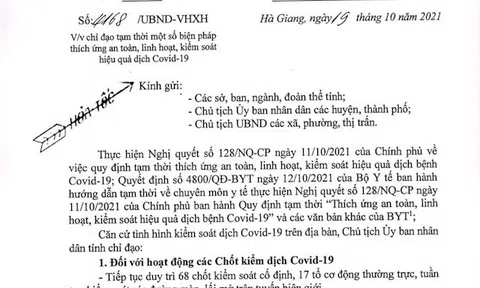 Hà Giang quy định trường hợp không phải trình kết quả xét nghiệm Covid-19