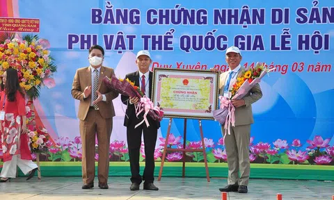 Lễ đón Bằng Di sản văn hóa phi vật thể quốc gia Lễ hội Bà Thu Bồn