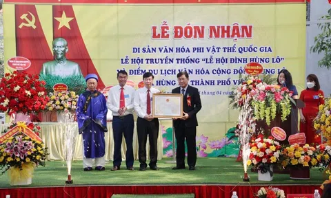 Công nhận "Lễ hội Đình Hùng Lô" là di sản văn hoá phi vật thể Quốc gia