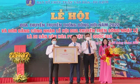 Lễ hội đua thuyền trên sông Nhật Lệ là Di sản văn hóa phi vật thể Quốc gia