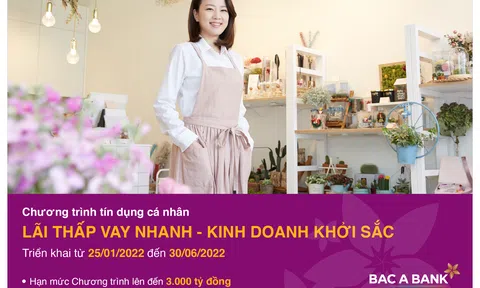 Lãi thấp vay nhanh từ BAC A BANK, khách hàng cá nhân đón cơ hội kinh doanh khởi sắc