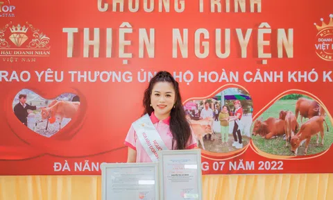 Người đẹp Áo dài Nguyễn Thị An Minh cùng BTC Hoa hậu Doanh nhân Việt Nam 2022 tham gia chương trình thiện nguyện tại Đà Nẵng