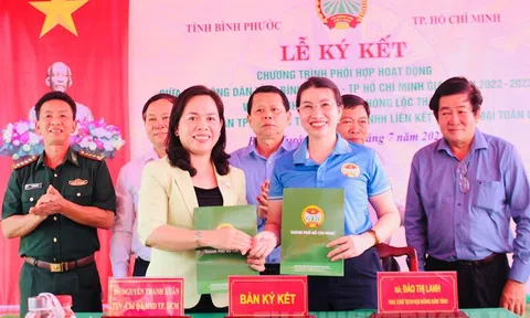 Hội Nông dân TPHCM và Hội Nông dân tỉnh Bình Phước ký kết Chương trình phối hợp hoạt động giai đoạn 2022 - 2023