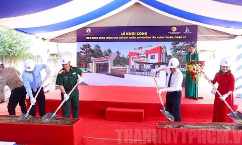 Quận 12 (TP. Hồ Chí Minh): Khởi công xây dựng công trình Ban Chỉ huy Quân sự phường Tân Hưng Thuận