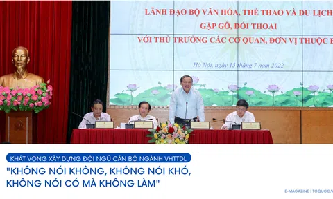 Khát vọng xây dựng đội ngũ cán bộ ngành VHTTDL "Không nói không, không nói khó, không nói có mà không làm"