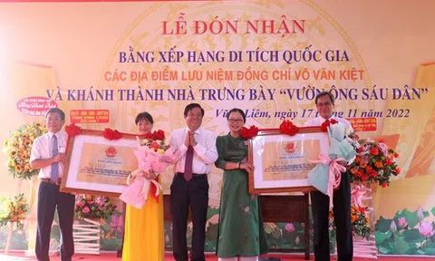 Vĩnh Long đón nhận Bằng xếp hạng Di tích Quốc gia các địa điểm lưu niệm Thủ tướng Võ Văn Kiệt