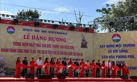 Dâng hương tưởng niệm ngày hóa Đức Thánh Tản Viên Sơn, tu bổ, tôn tạo Di tích lịch sử văn hóa Quốc gia đền Hạ