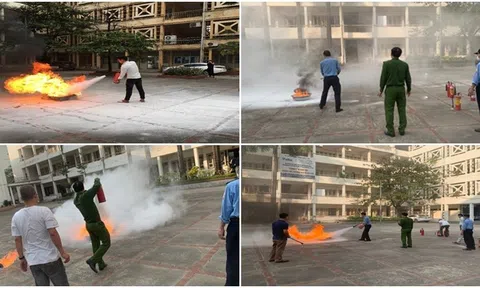 Tuyên truyền huấn luyện nghiệp vụ PCCC cho cán bộ giáo viên, CBCNV nhà trường và sinh viên Trường Cao đẳng Thương mại và Du lịch Hà Nội