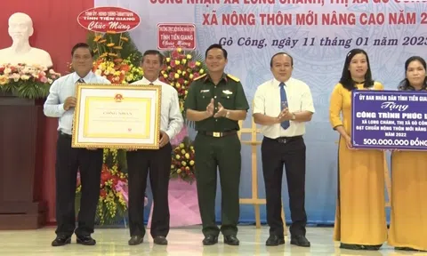 Tiền Giang: Niềm vui mới đến với 2 xã đạt chuẩn nông thôn mới nâng cao