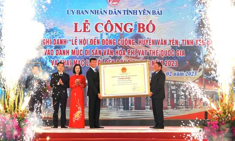 Công bố Quyết định ghi danh "Lễ hội đền Đông Cuông, huyện Văn Yên" là di sản văn hóa phi vật thể cấp Quốc gia