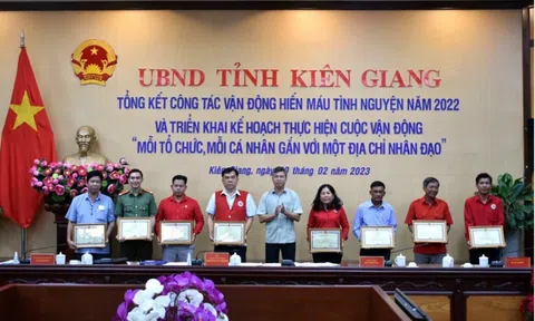 Kiên Giang: Hội chữ thập đỏ tiếp tục phát huy hiệu quả phong trào hiến máu tình nguyện và địa chỉ nhân đạo