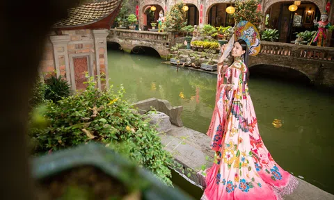 Người đẹp thời trang Nguyễn Thái Hậu lộng lẫy trong BTS mới nhất của NTK Tommy Nguyễn