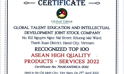 Global Talent chính thức nhận Chứng nhận bảo trợ Khoa học từ Viện Nghiên cứu hợp tác Khoa học Kỹ thuật Châu Á Thái Bình Dương