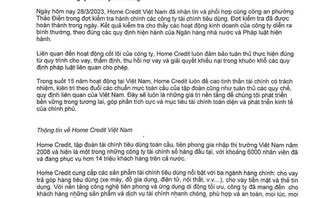 Home Credit phối hợp cùng cơ quan chức năng trong đợt kiểm tra hành chính các công ty cho vay tiêu dùng