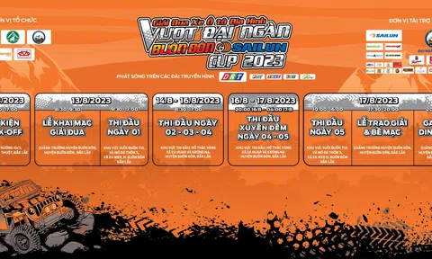 80 đội tranh tài tại giải đua xe “Thử thách vượt đại ngàn - Buôn Đôn - Sailun Cup 2023 tại huyện Buôn Đôn, tỉnh Đắk Lắk