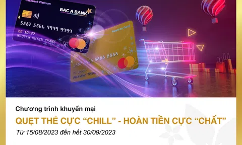 Ưu đãi hoàn tiền hấp dẫn cho chủ thẻ tín dụng quốc tế Ngân hàng TMCP Bắc Á (BAC A BANK)