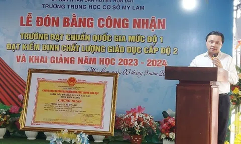 Trường THCS Mỹ Lâm (Hòn Đất) đạt chuẩn Quốc gia mức độ 1, đạt kiểm định chất lượng giáo dục cấp độ 2 và khai giảng năm học mới