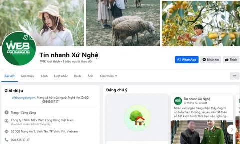 Fanpage Tin nhanh Xứ Nghệ: Cập nhật tin tức nhanh, chính xác và bổ ích cho bà con Nghệ An - Hà Tĩnh