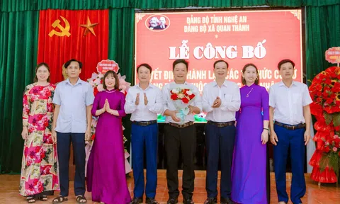 Xã Quan Thành công bố các quyết định của Ban Thường vụ Tỉnh ủy Nghệ An về tổ chức bộ máy và công tác nhân sự